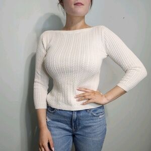 Ralph Lauren Cream Cable Knit Sweater